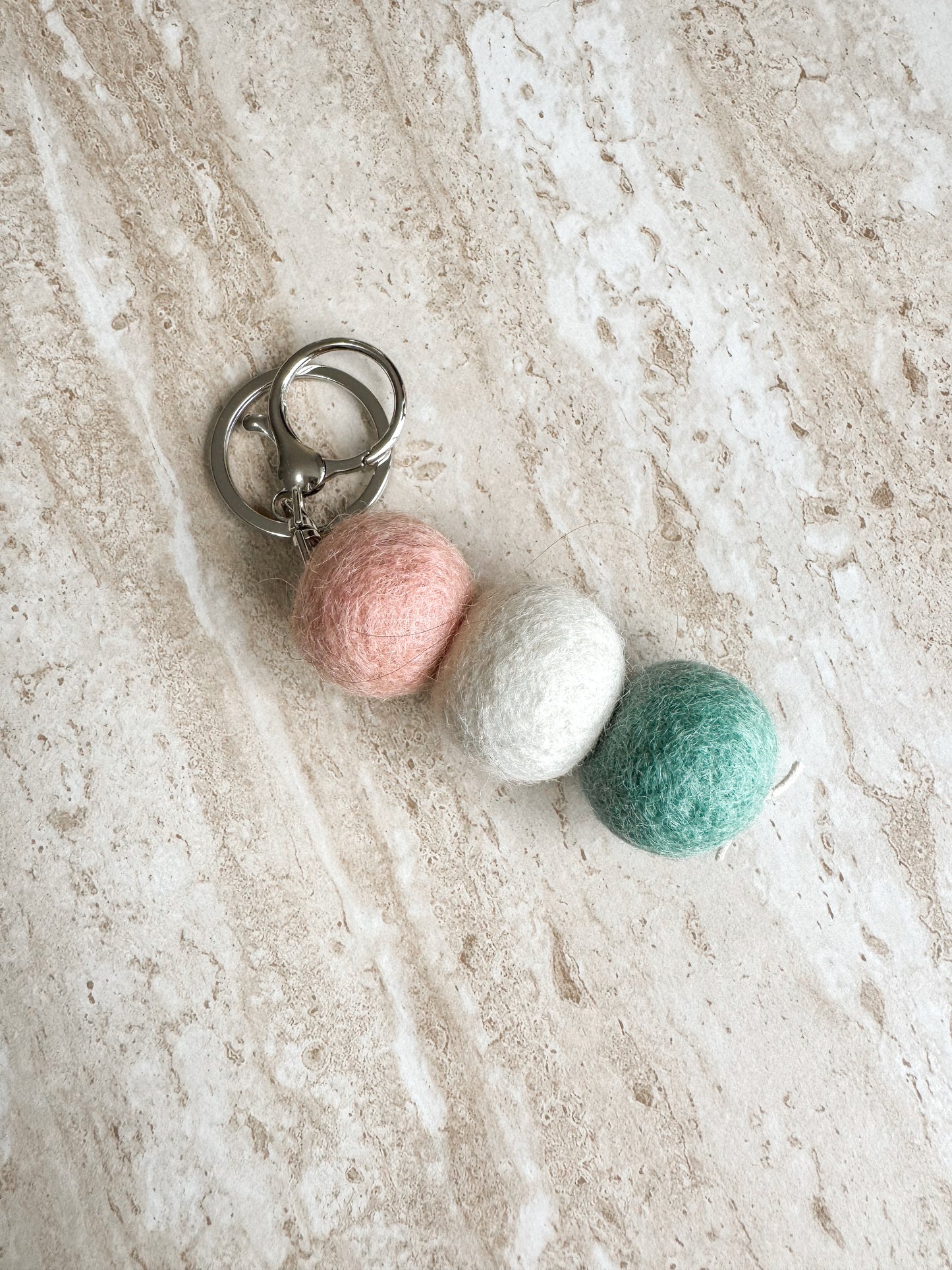 NZ Wool Felt Ball Keyrings