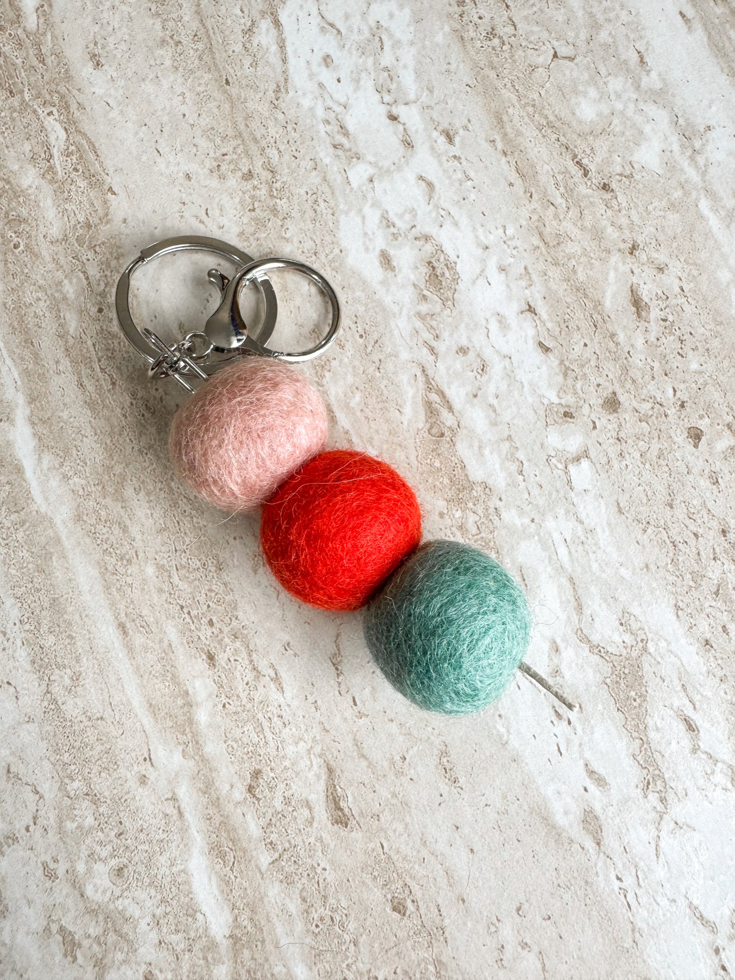 NZ Wool Felt Ball Keyrings