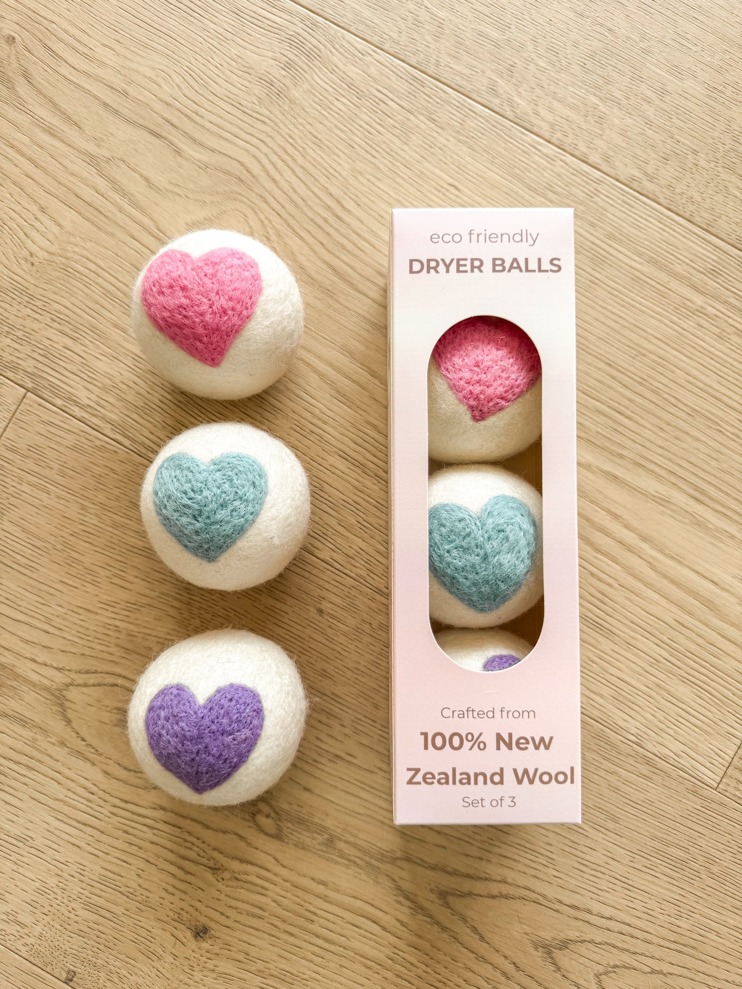 NZ Wool Dryer Balls - Boxed set of 3