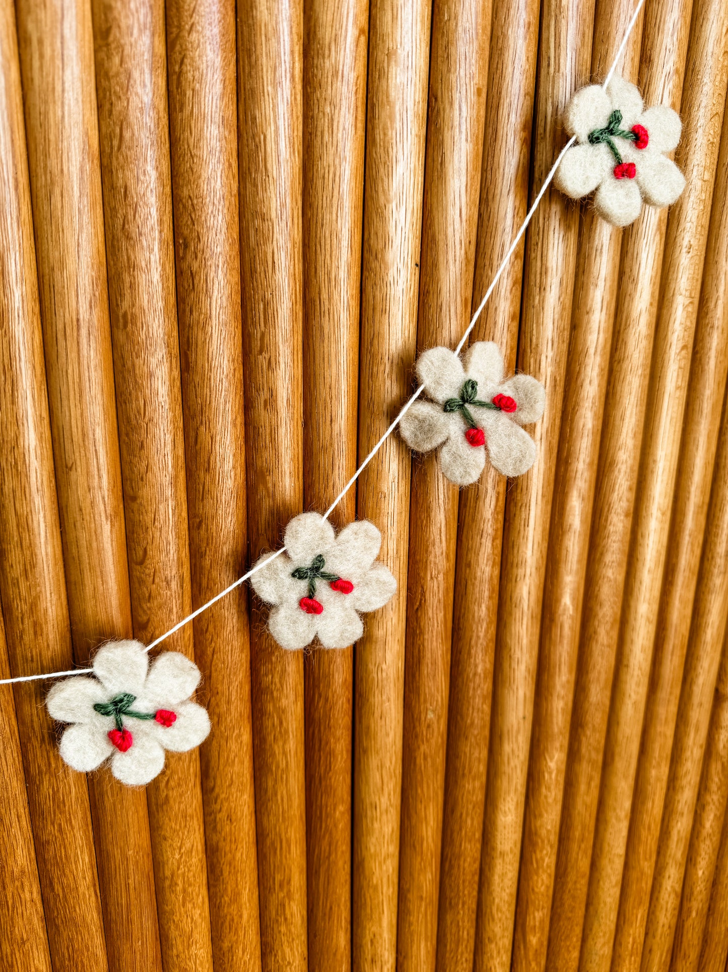 Embroidered strawberry cherry garland