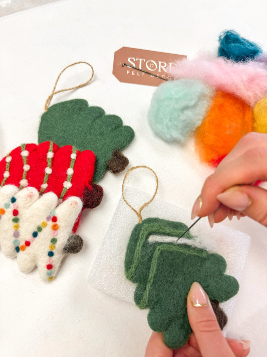 DIY Christmas Needle Felted Ornament Kits