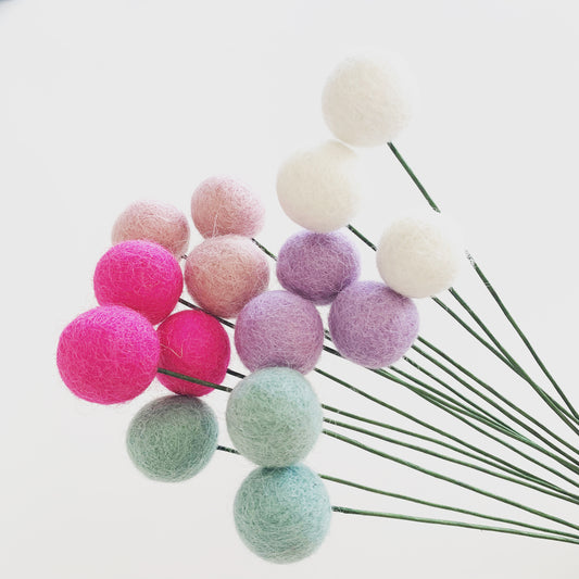 FELT BALL FLOWERS