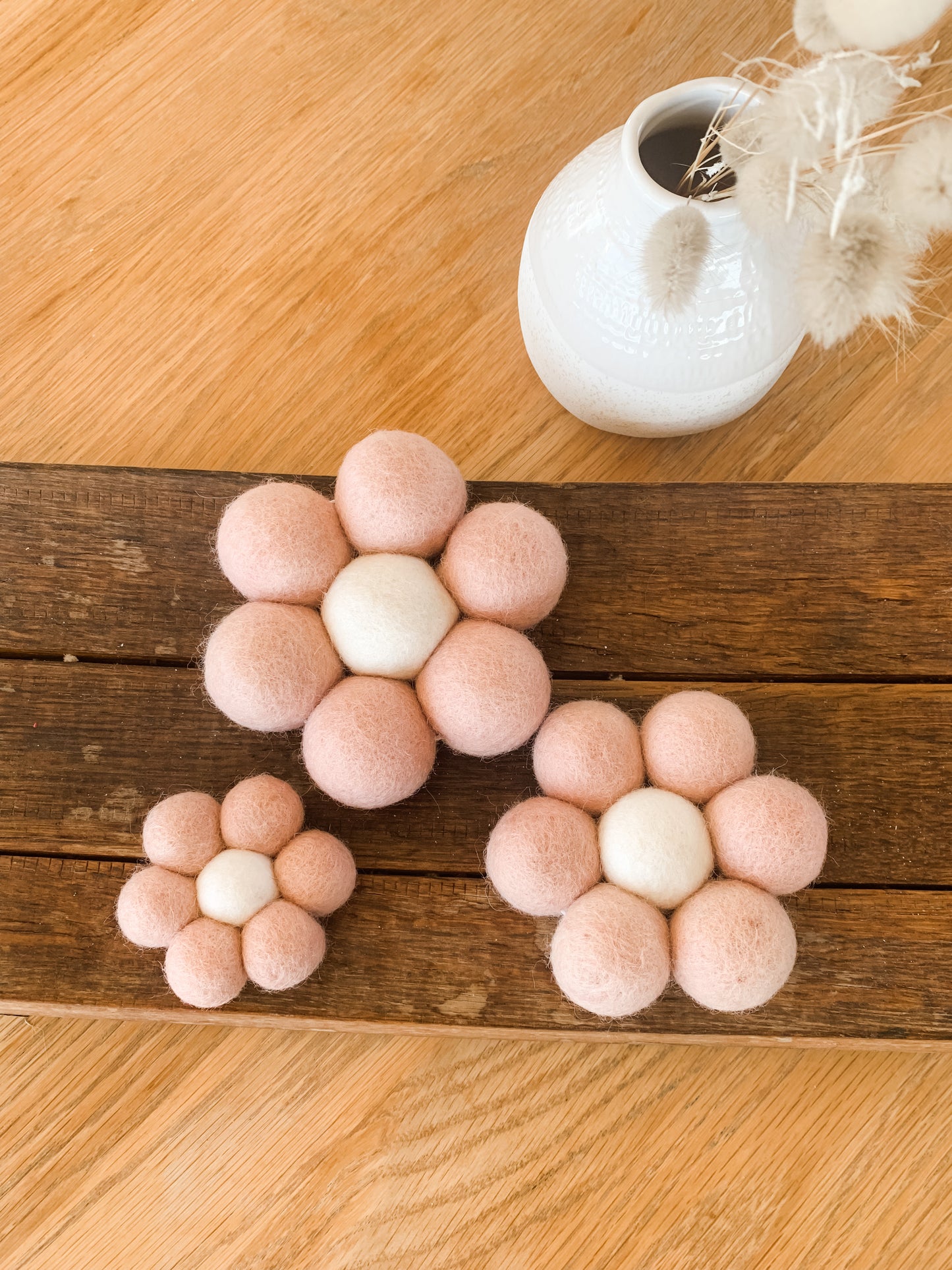FELT BALL WALL FLOWERS