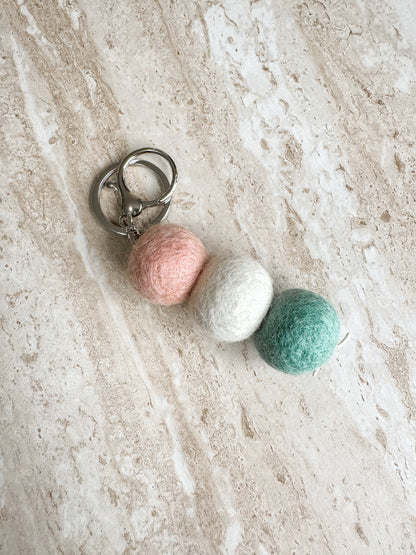 NZ Wool Felt Ball Keyrings