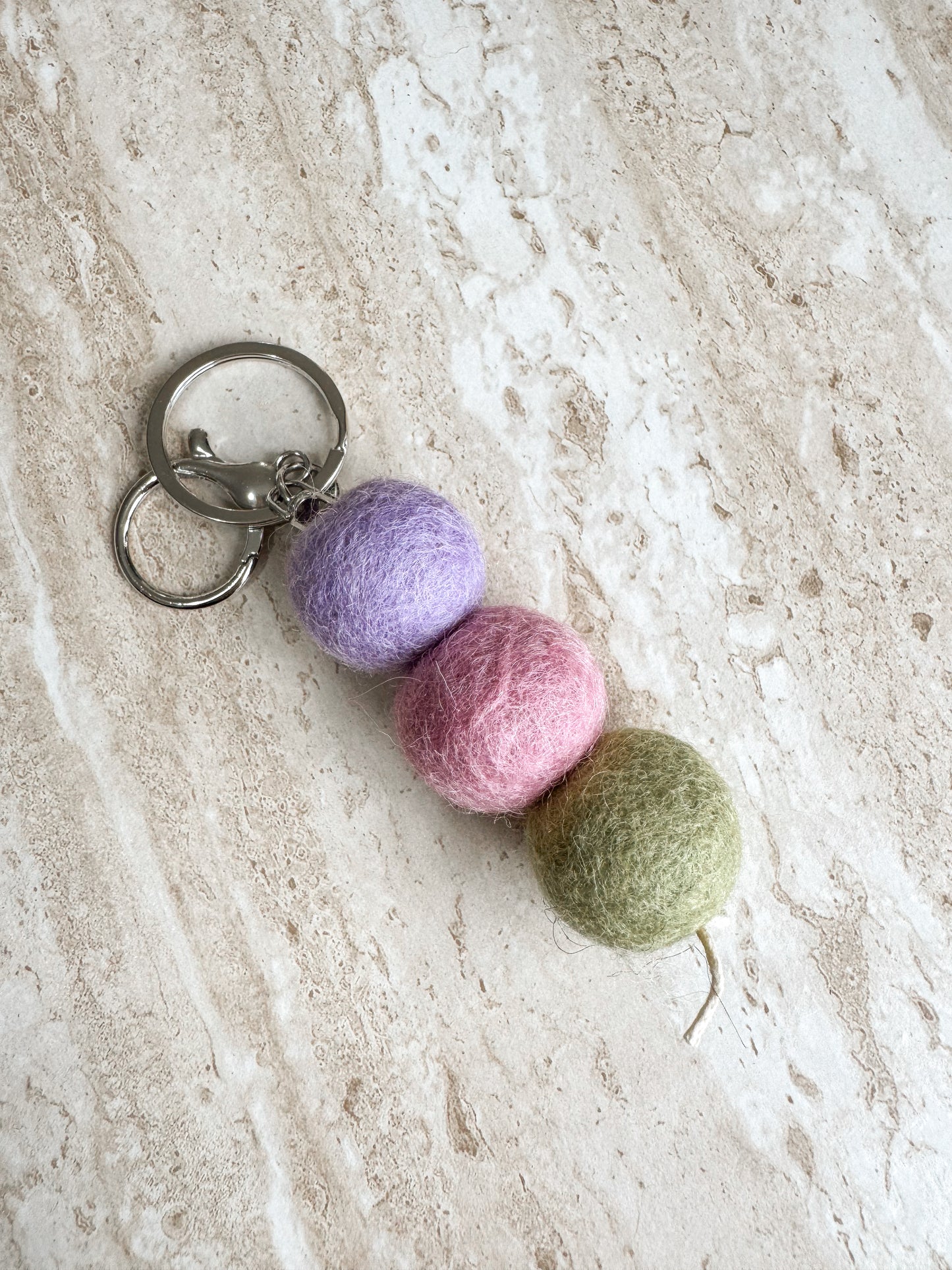 NZ Wool Felt Ball Keyrings