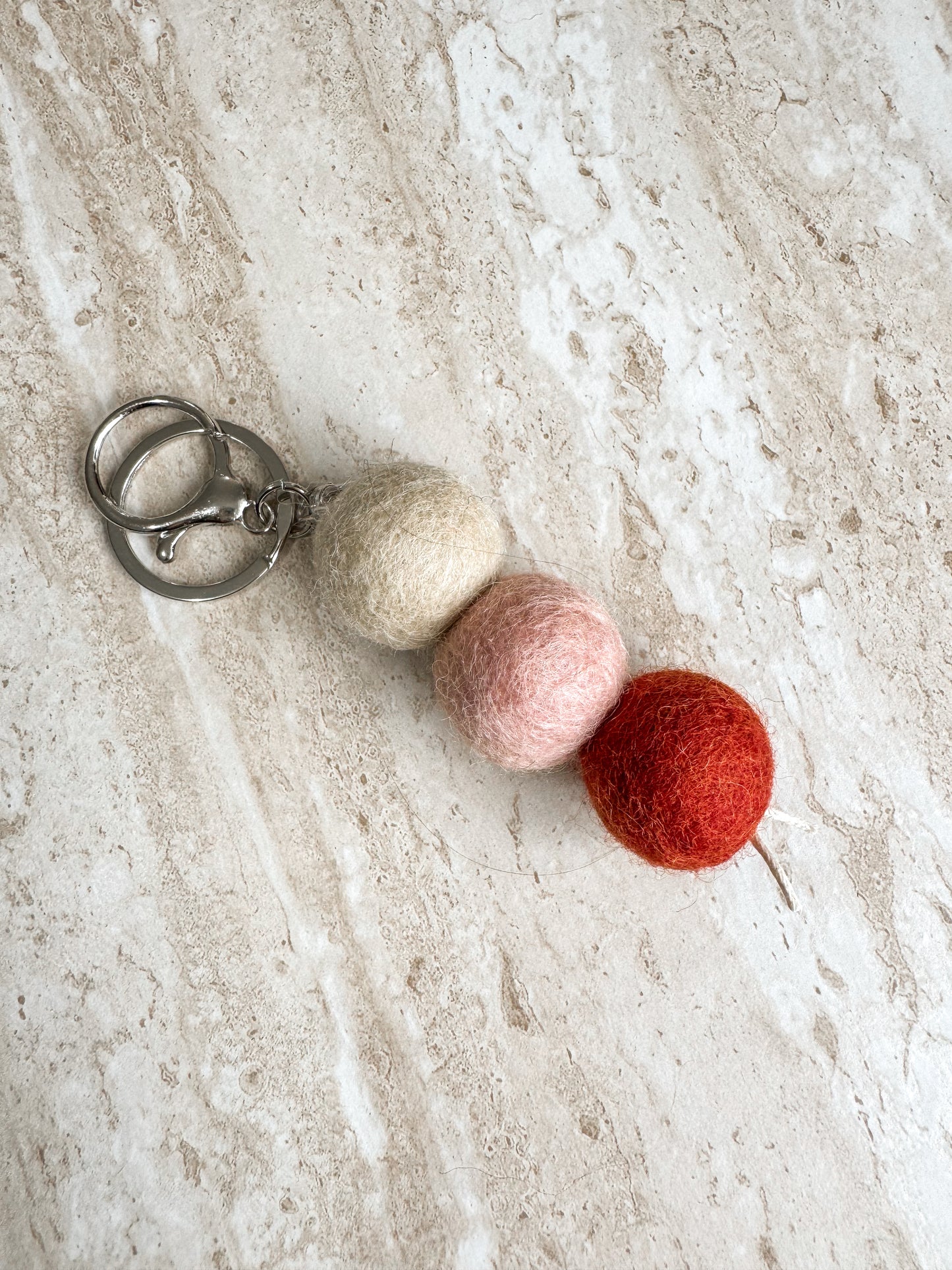 NZ Wool Felt Ball Keyrings