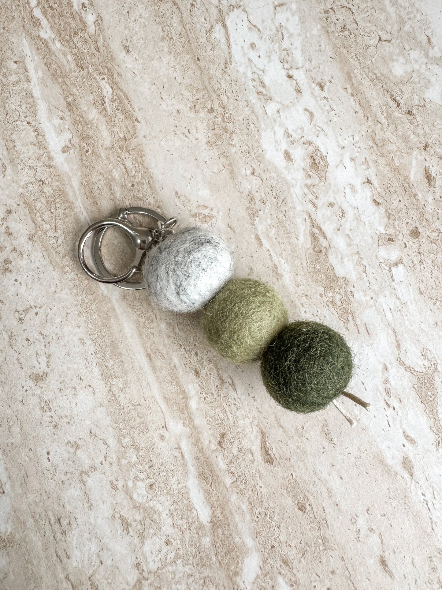 NZ Wool Felt Ball Keyrings