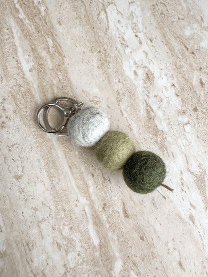 NZ Wool Felt Ball Keyrings