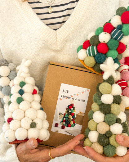 DIY Feltball Christmas Trees, NZ Wool