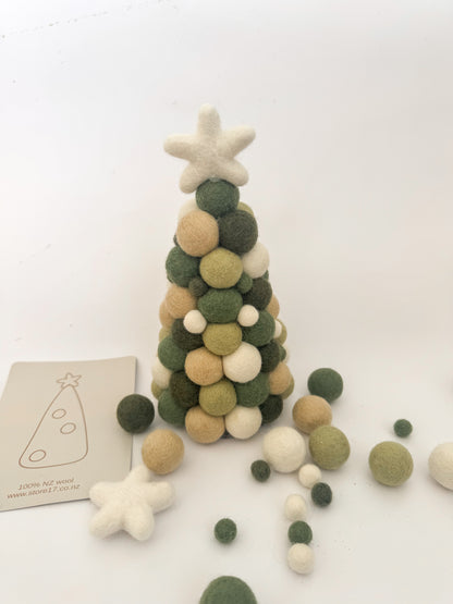 DIY Feltball Christmas Trees, NZ Wool