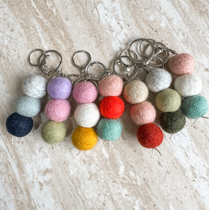 NZ Wool Felt Ball Keyrings