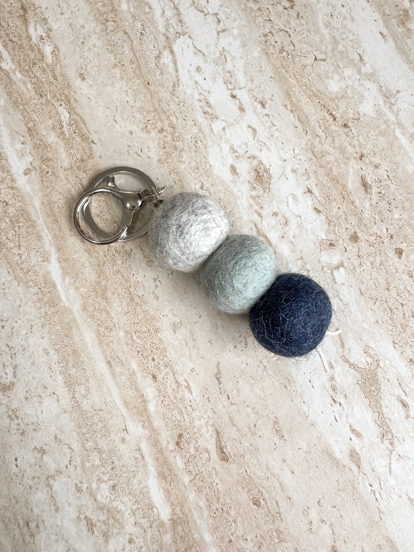 NZ Wool Felt Ball Keyrings