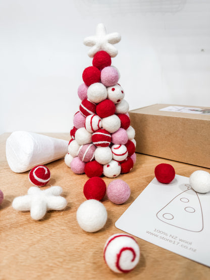 DIY Feltball Christmas Trees, NZ Wool