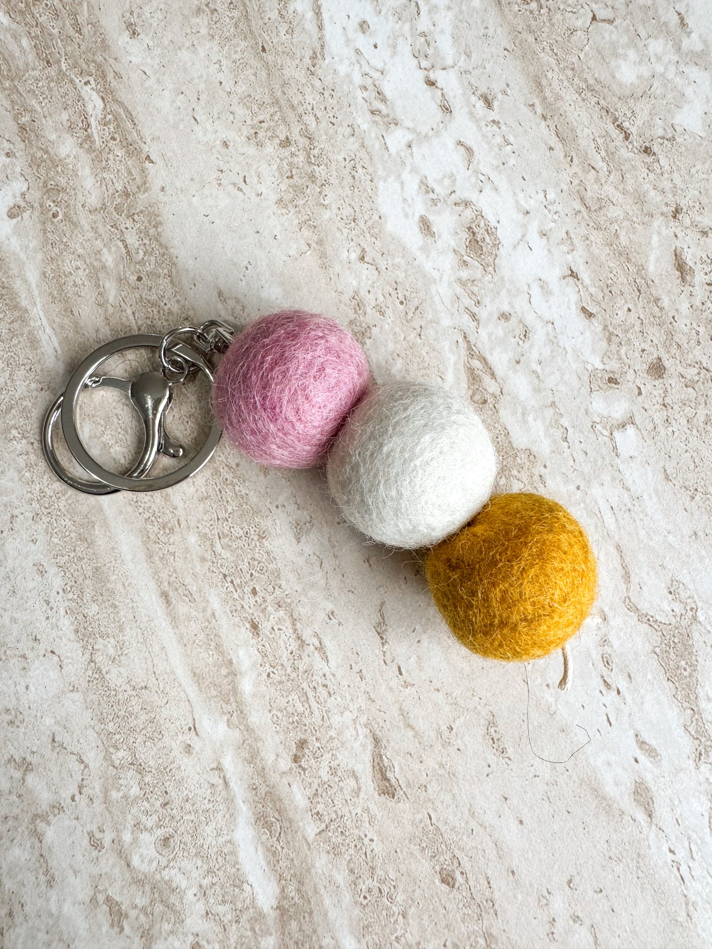 NZ Wool Felt Ball Keyrings