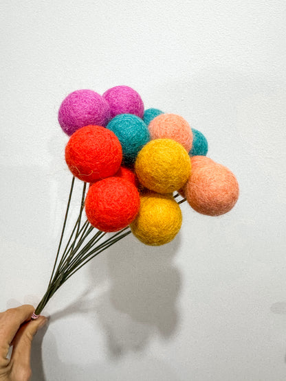 FELT BALL FLOWERS