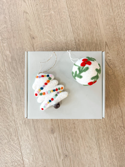 DIY Christmas Needle Felted Ornament Kits 100% NZ Wool