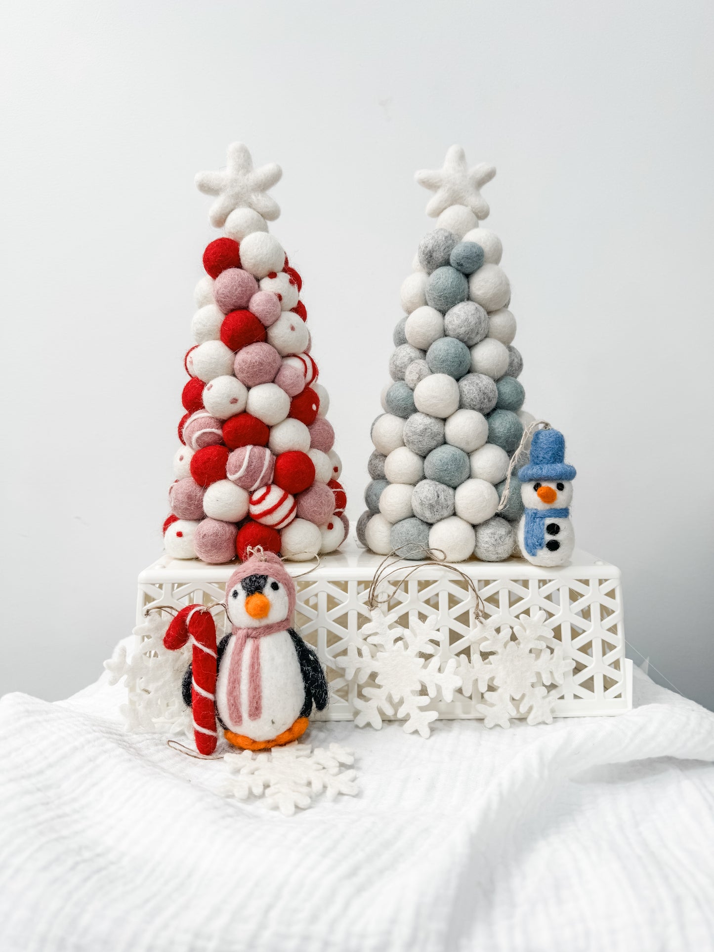 DIY Feltball Christmas Trees, NZ Wool