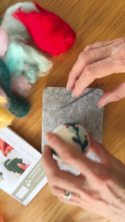 DIY Christmas Needle Felted Ornament Kits 100% NZ Wool