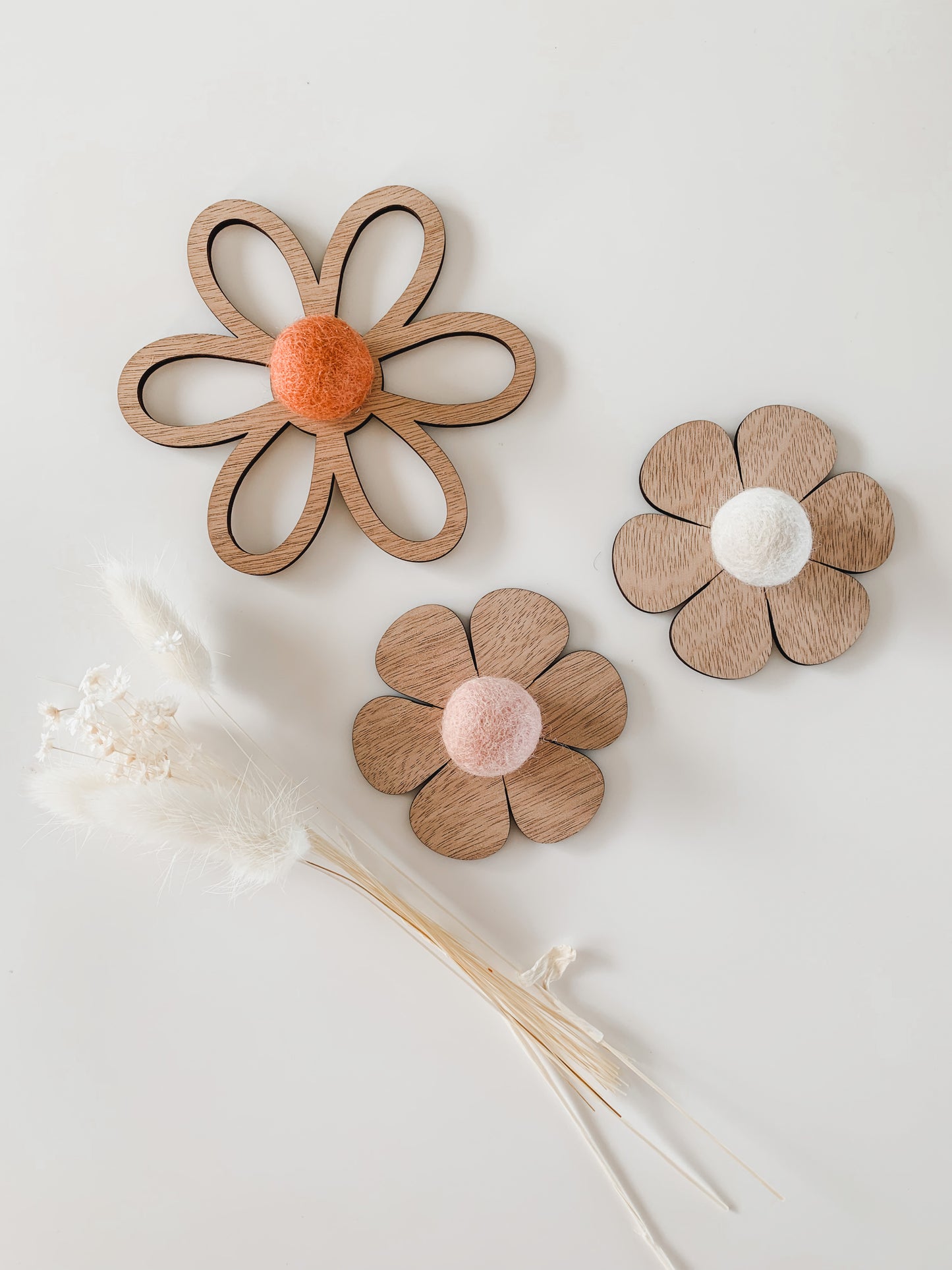 Plywood Felt Wall Flowers