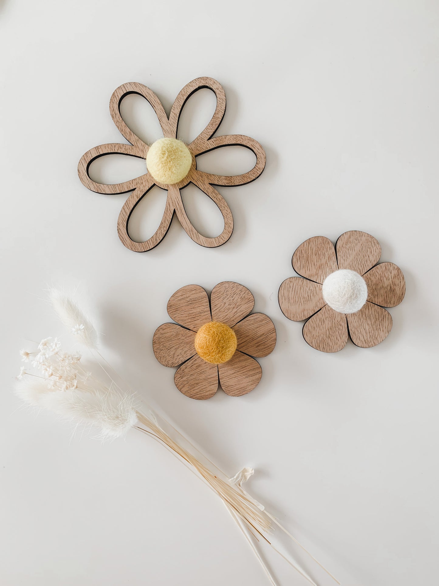 Plywood Felt Wall Flowers
